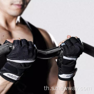 MobiFitness Fitness Gloves ขาวดำ